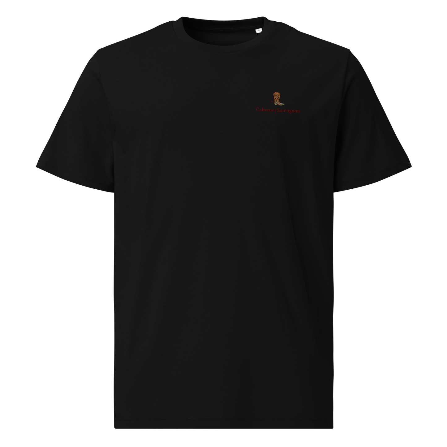 Cabernet Sauvignon embroidered black t-shirt