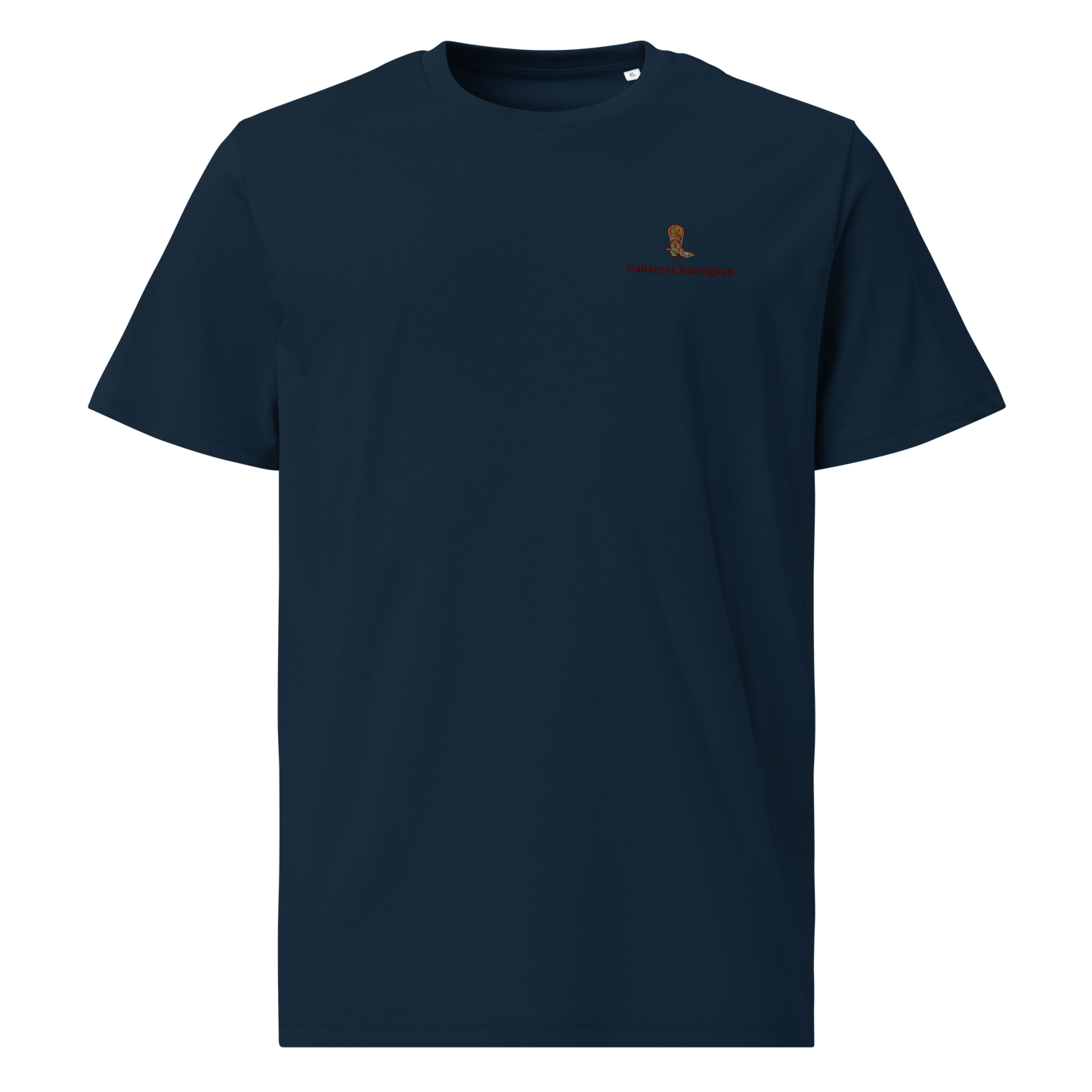 Cabernet Sauvignon embroidered navy t-shirt