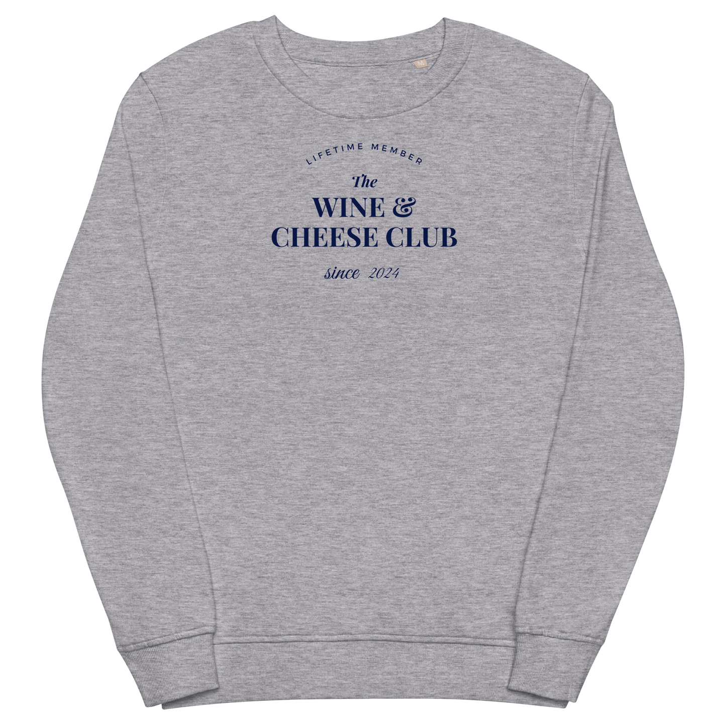 Wine Cheese Club grey sweatshirt