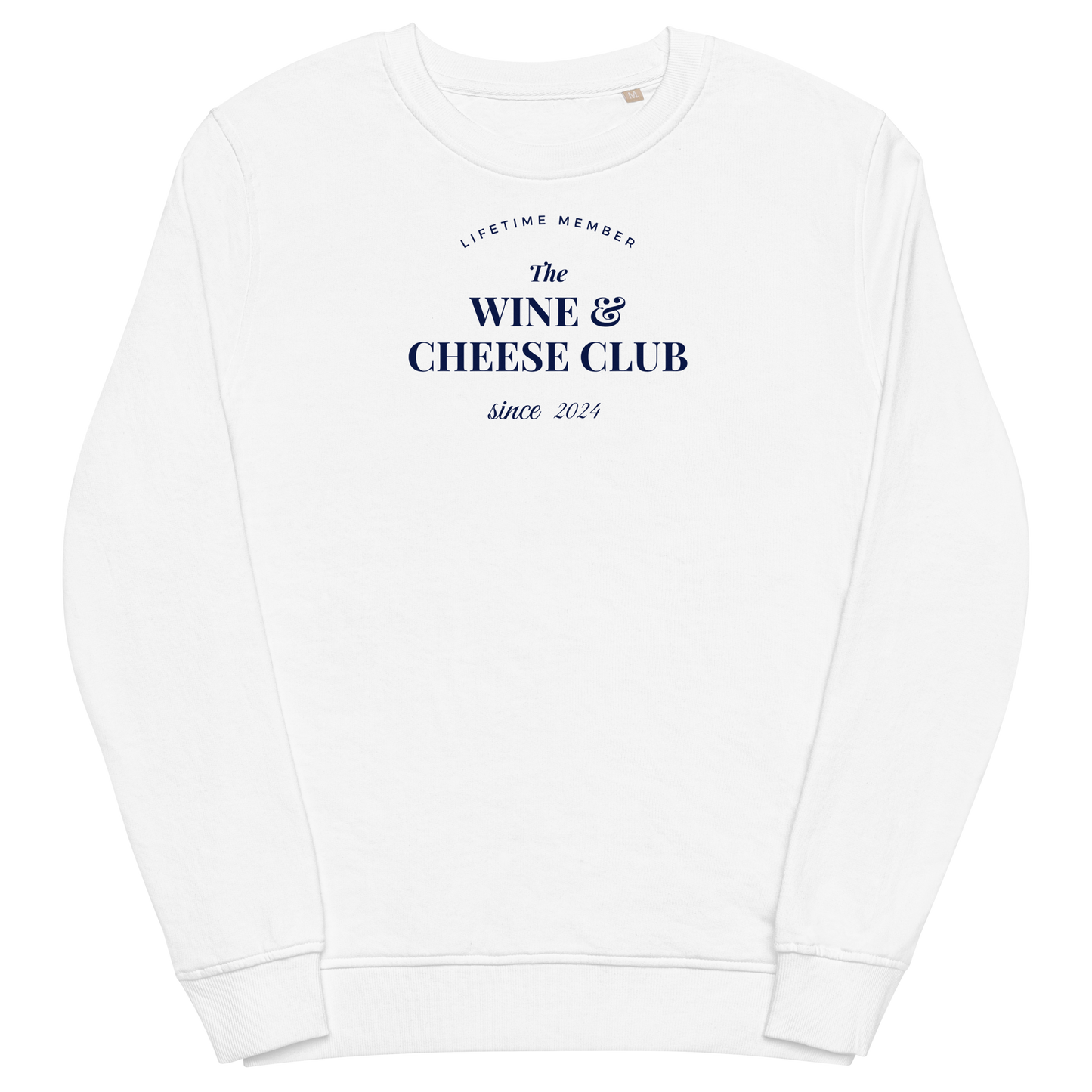 Wine Cheese Club white sweatshirt