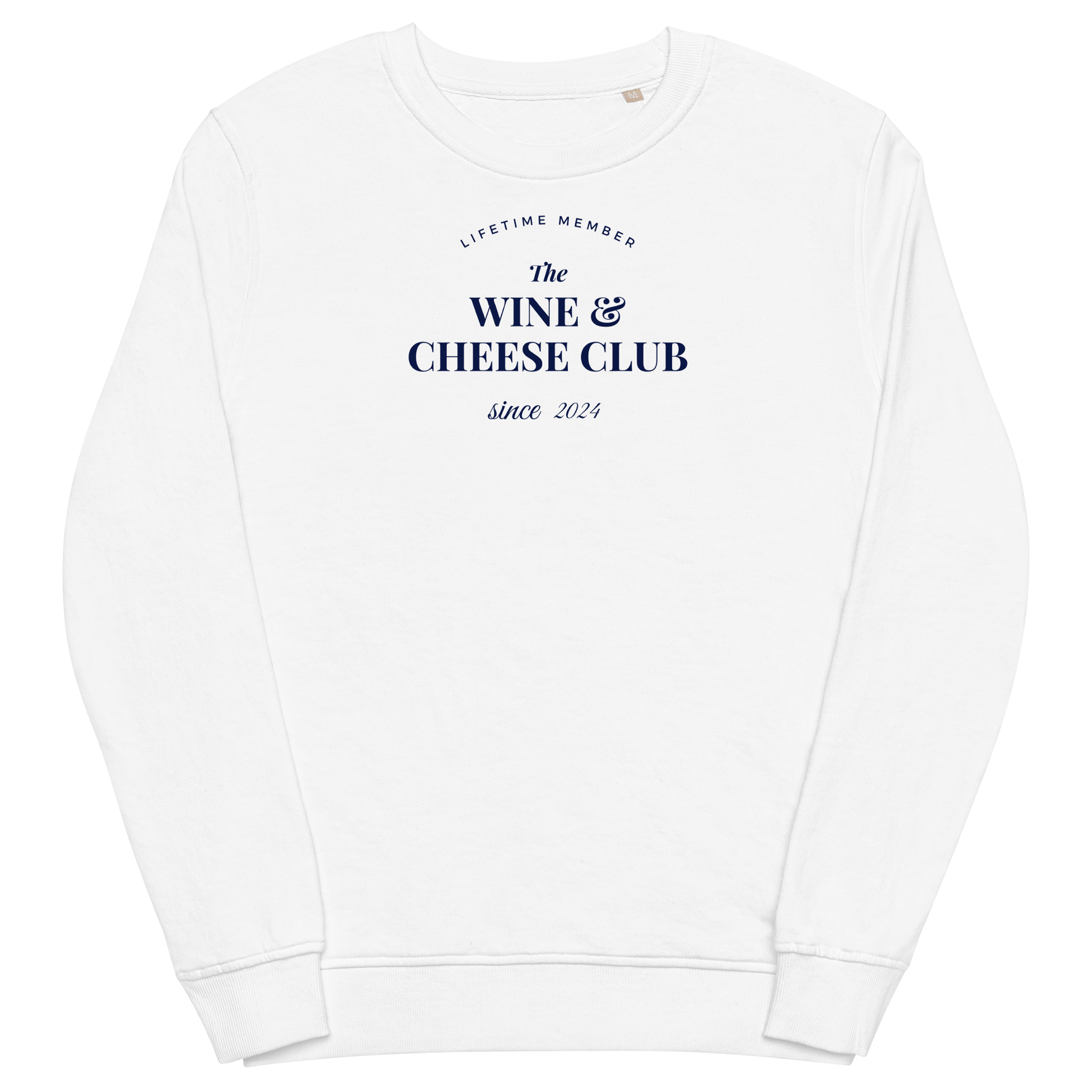 Wine Cheese Club white sweatshirt